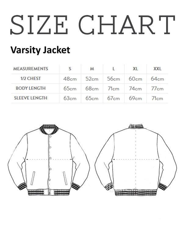 Size Chart - Varsity Jacket